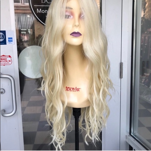 Accessories - Long blonde New wig Lacefront Wavy 2019 hairstyle